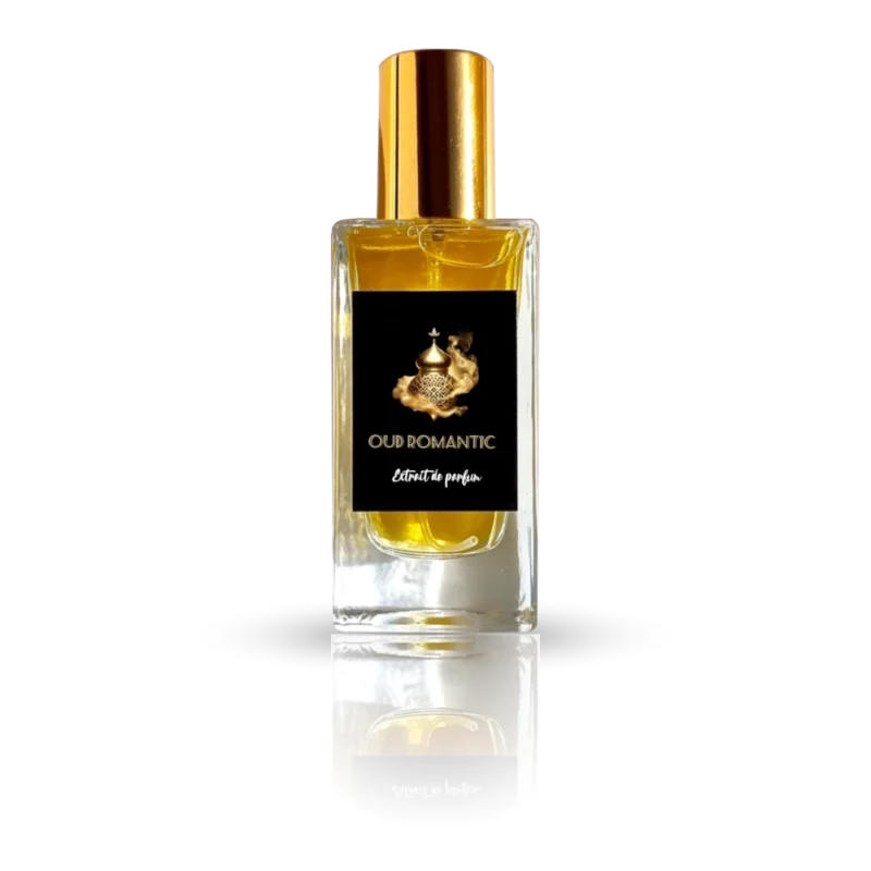 Parfum Ô-Médina | Oud Romantic sur fond transparent.
